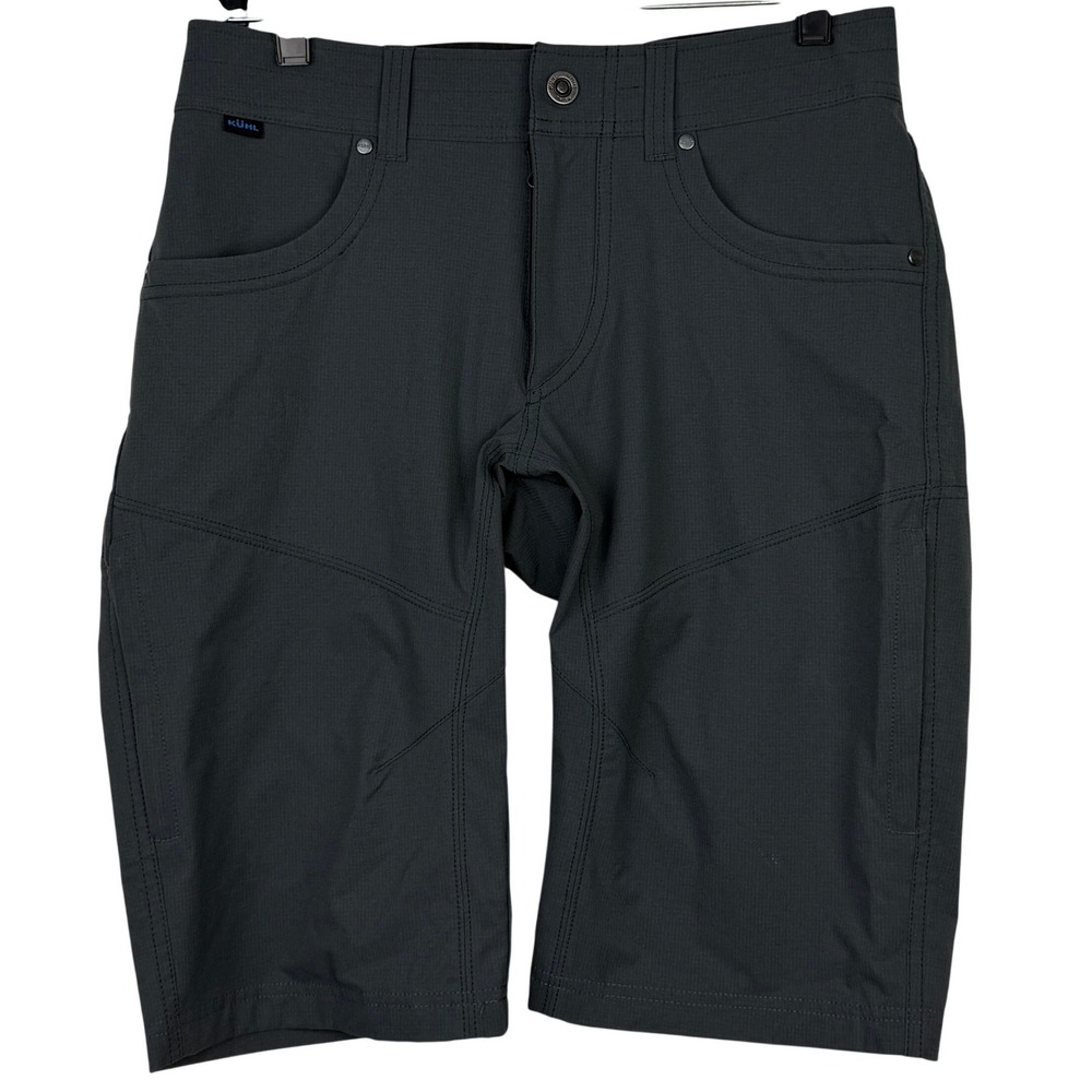 KUHL Silencr Kargo Shorts 12-inch Mens 30 Charcoal Grey Ripstop Hiking Outdoor